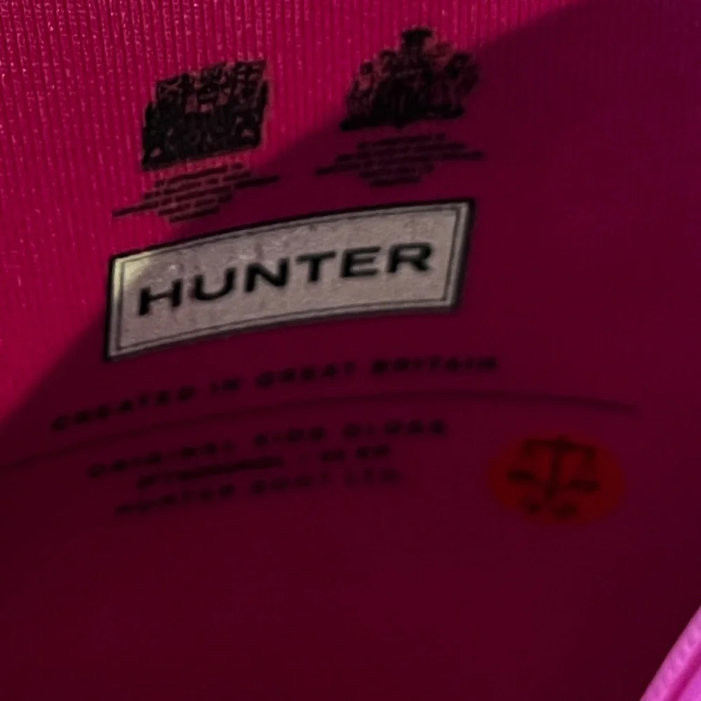 EUC - Hunter Hot Pink High Calf Rain Boots - Girls Size 6  - with box
